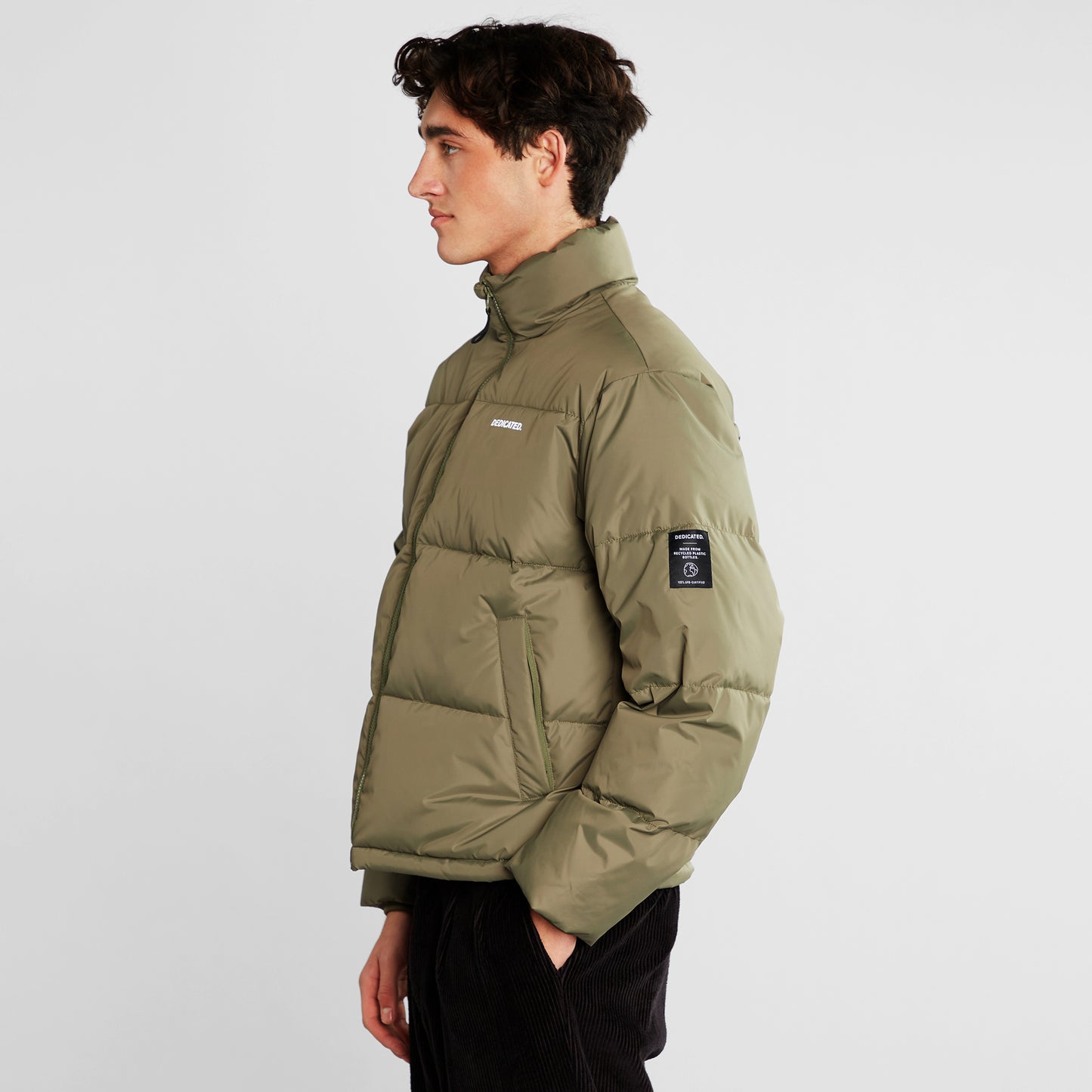 short puffer jacket sorsele, leaf green - dedicated