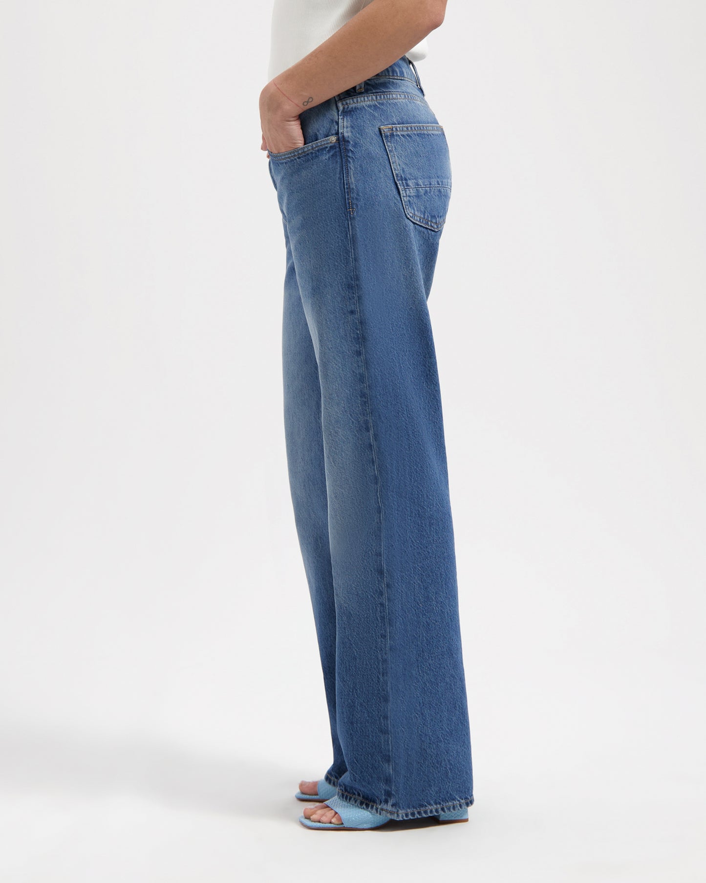 jeans lena, low loose, rosebowl blue, damen - kuyichi