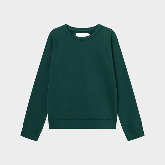 sweatshirt ystad raglan, base dark green, damen - dedicated