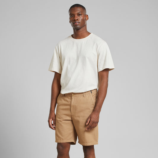 chino shorts nacka canvas, kelp beige, herren - dedicated