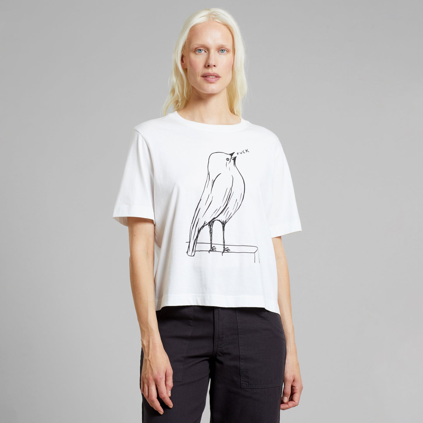 t-shirt vadstena f bird, white, damen - dedicated