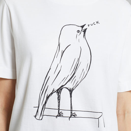 t-shirt vadstena f bird, white, damen - dedicated