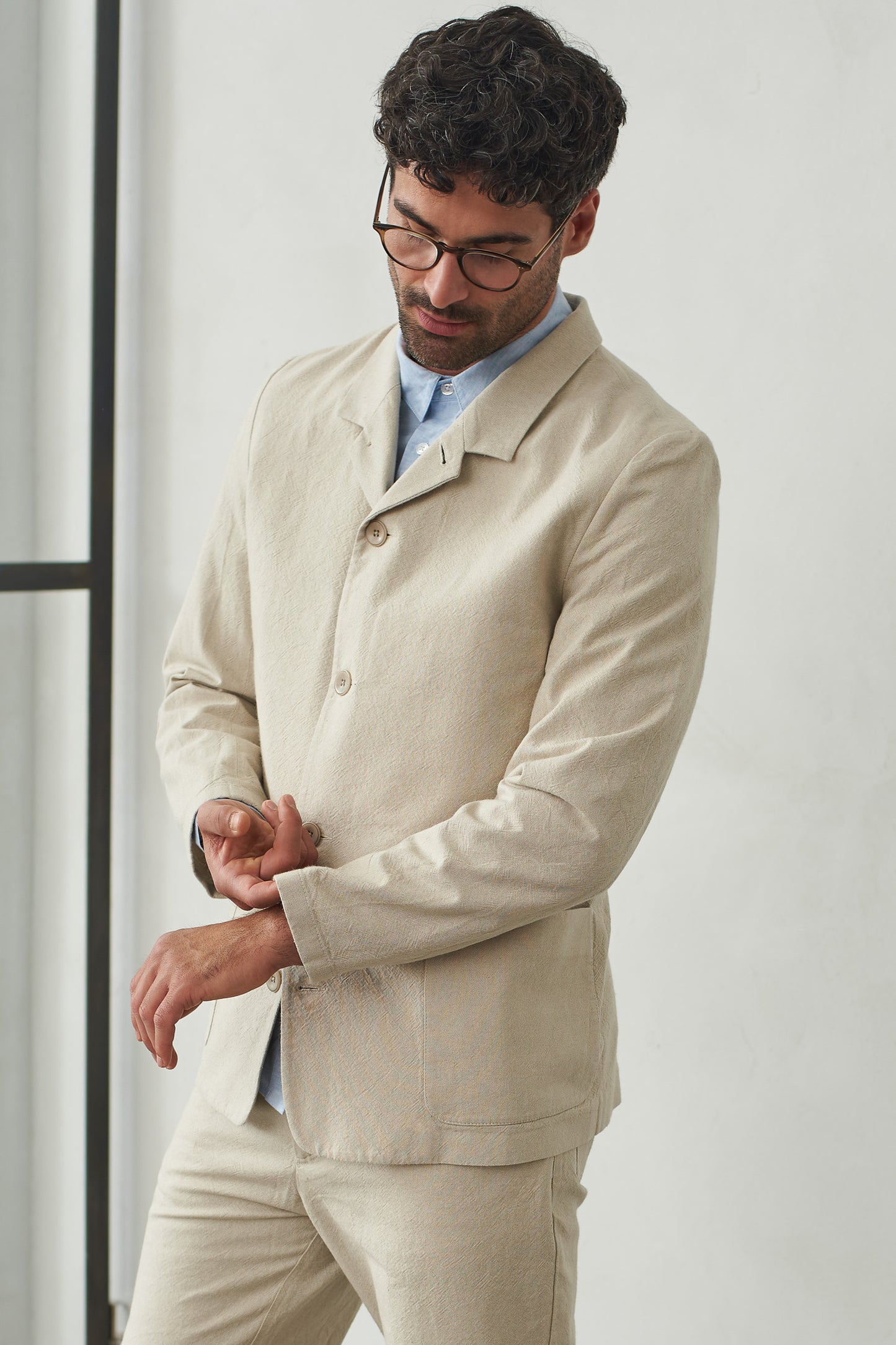 enzo blazer, eco canvas sand, herren - about companions