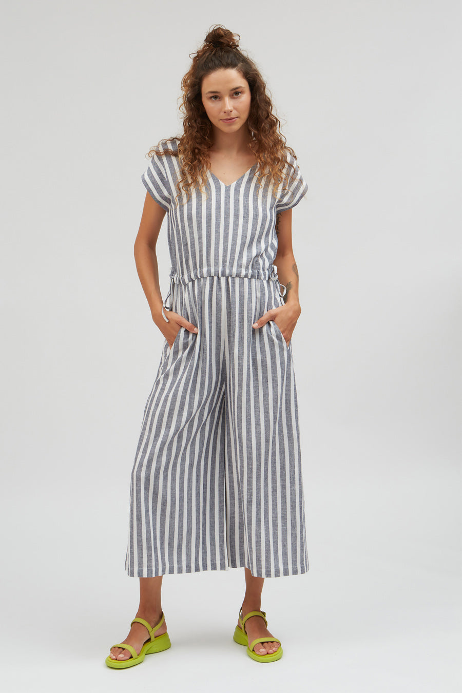 num stripes jumpsuit, blue stripes, damen - suite13lab