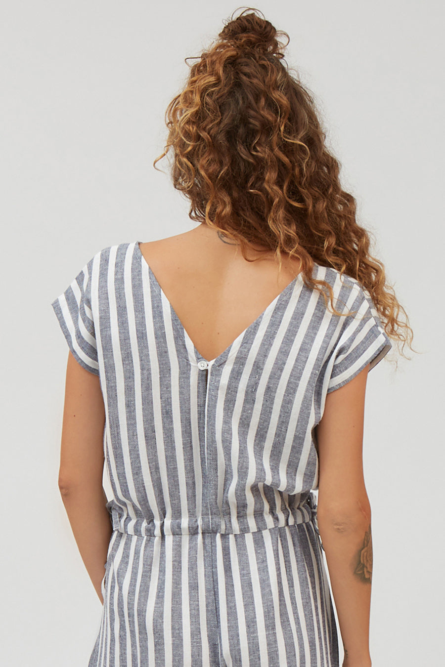 num stripes jumpsuit, blue stripes, damen - suite13lab