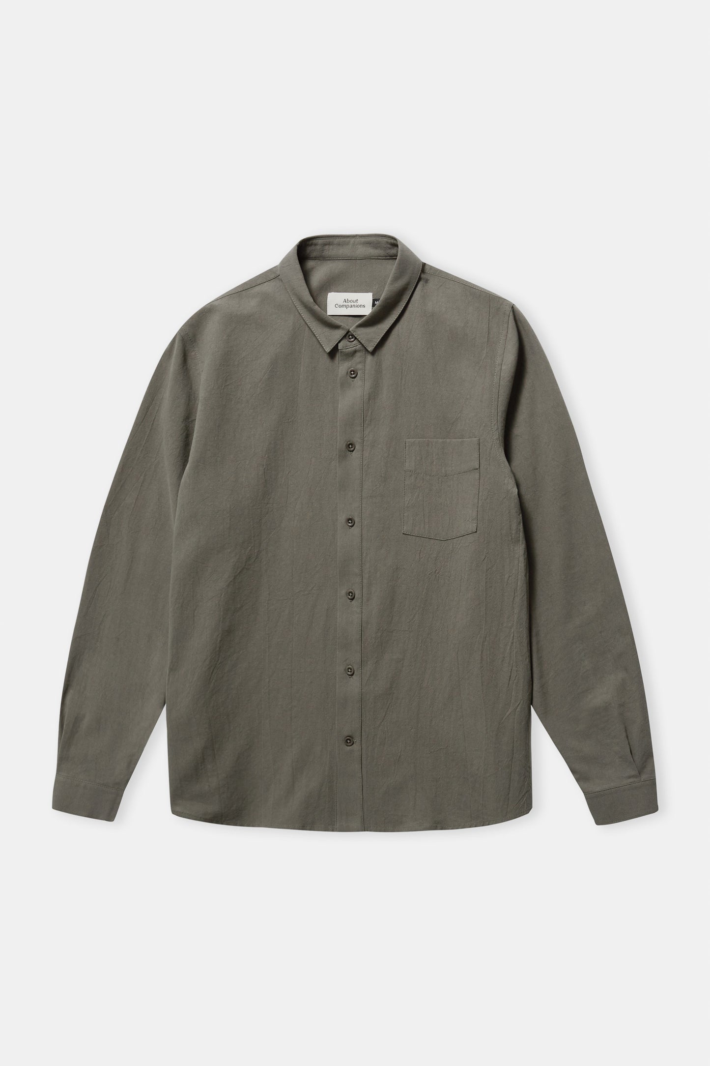 shirt simon, eco crincle dusty olive, herren - about companions