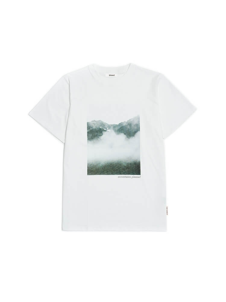 mountainsplease boxy t-shirt, weiß, herren - bleed
