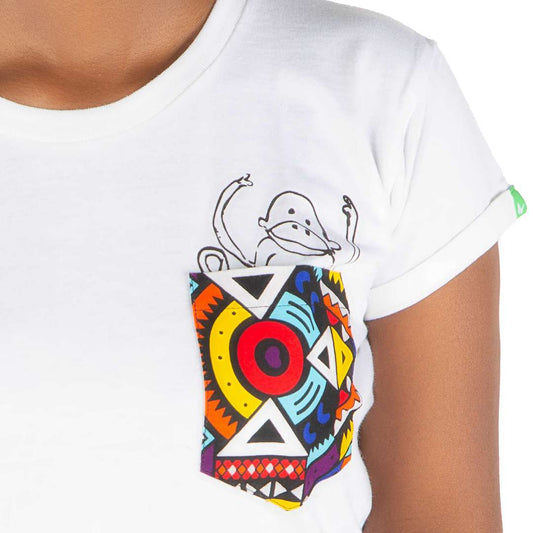 nyani women t-shirt, white, damen - kipepeo