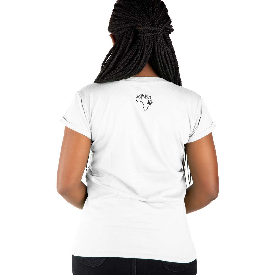 nyani women t-shirt, white, damen - kipepeo