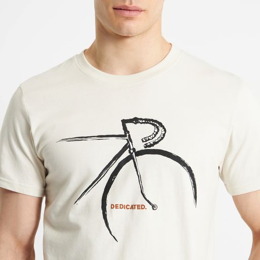 t-shirt stockholm side bike, oat white, damen - dedicated
