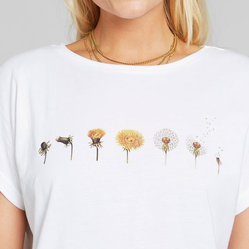 t-shirt visby dandelion, white, damen - dedicated