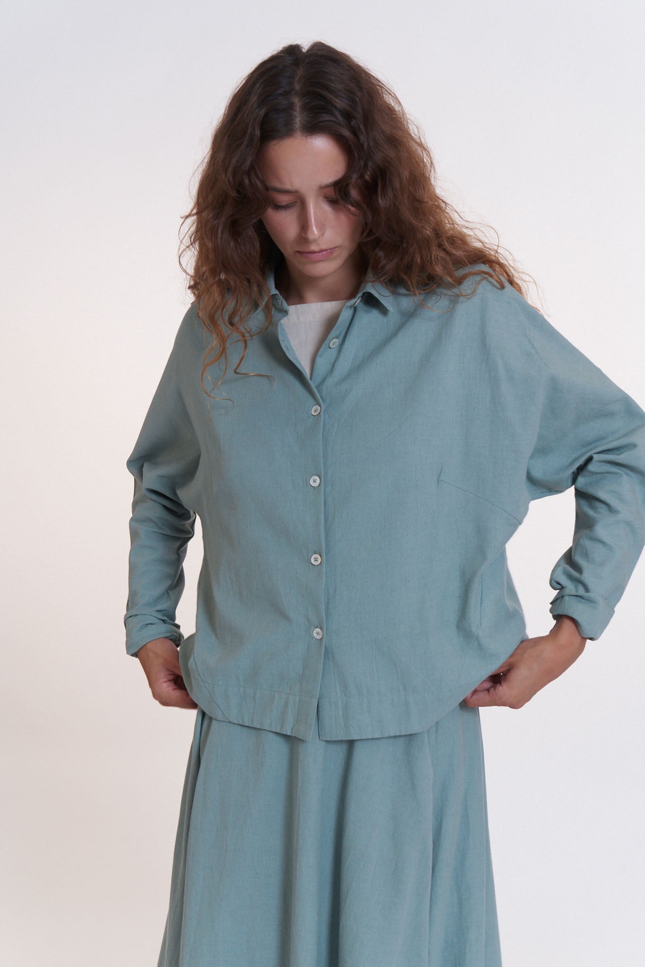 marla shirt, faded green - suite 13