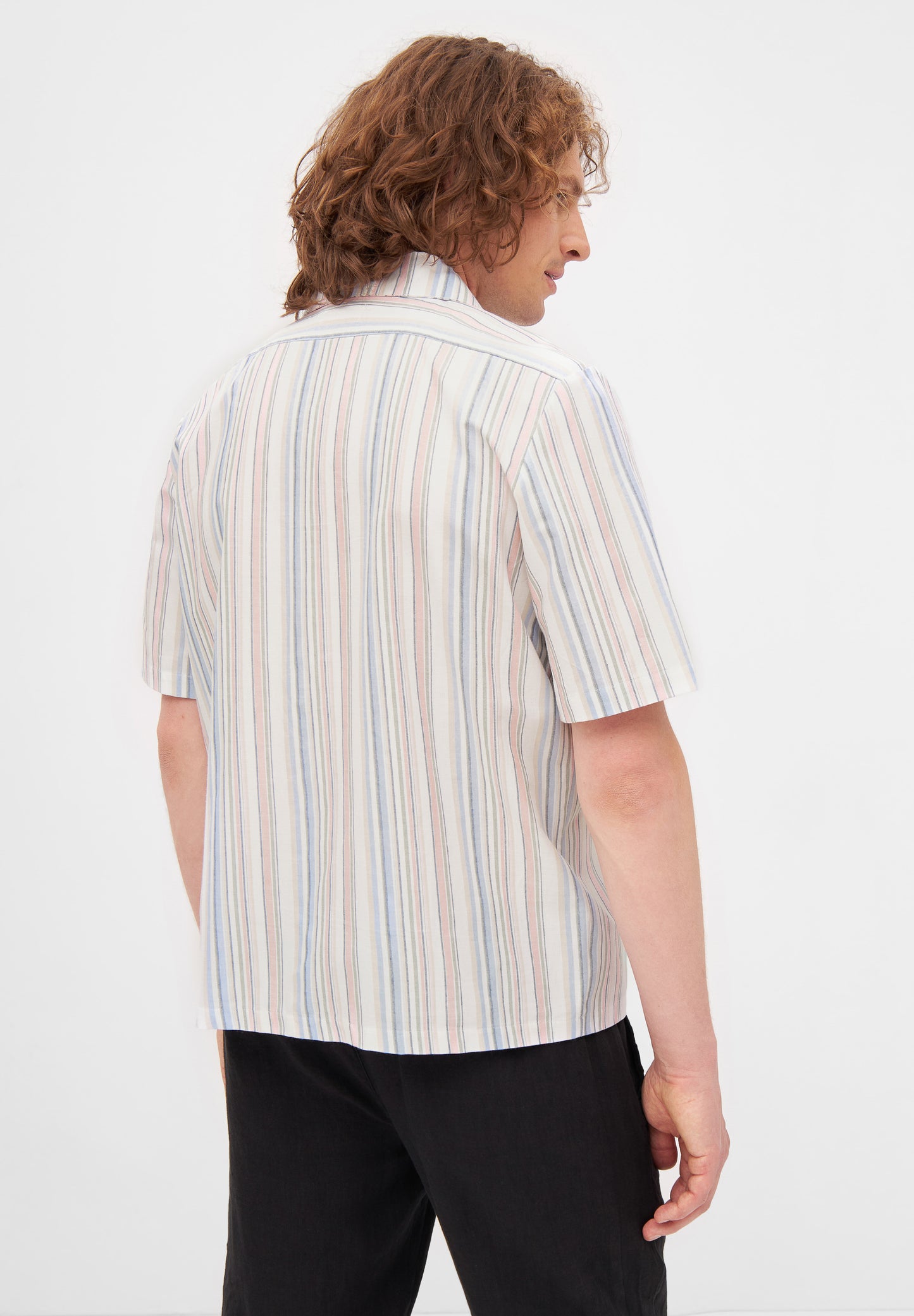 kurzarmhemd luca, peach stripes, unisex - givn