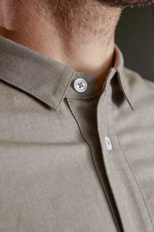 simon oxford shirt, dusty olive, herren - about companions