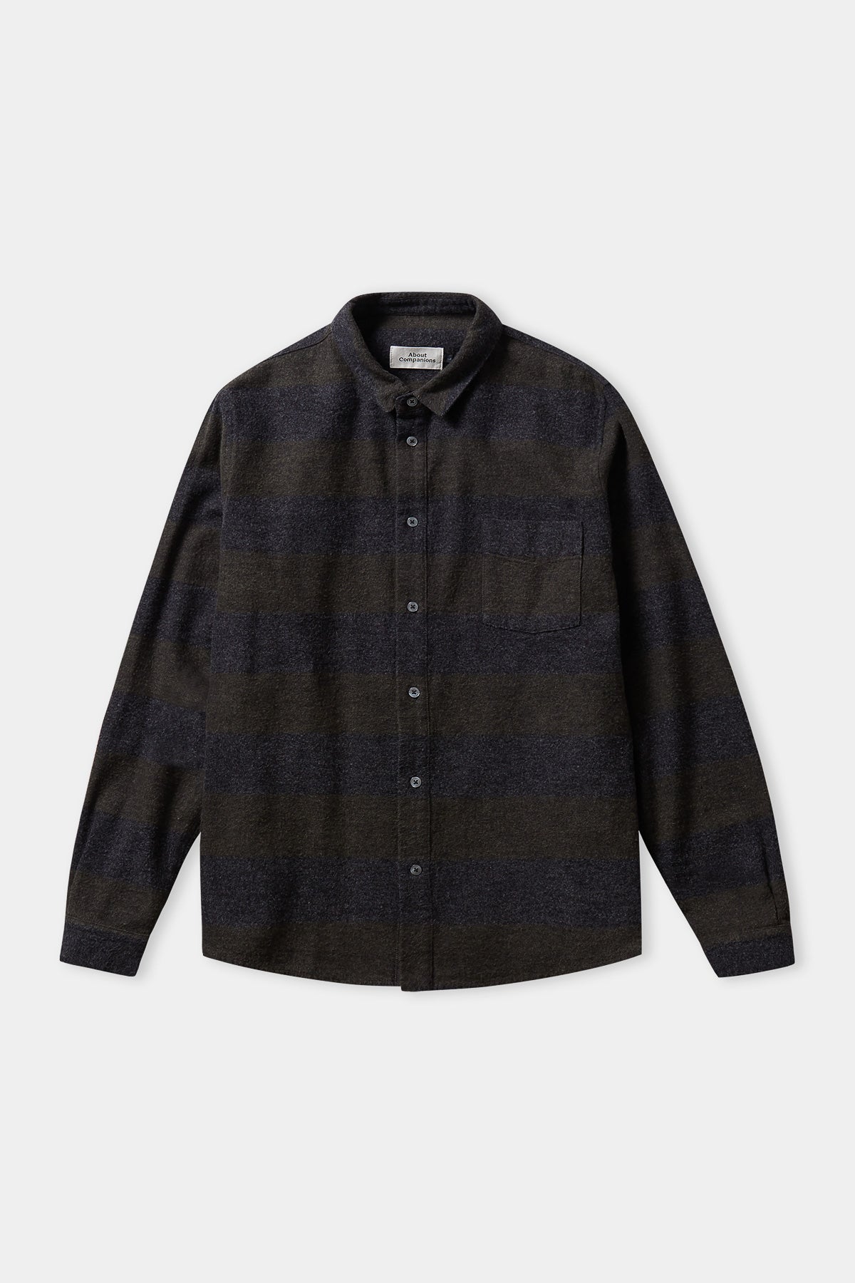 simon shirt, striped coal flannel, herren - about companions