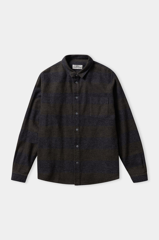 simon shirt, striped coal flannel, herren - about companions