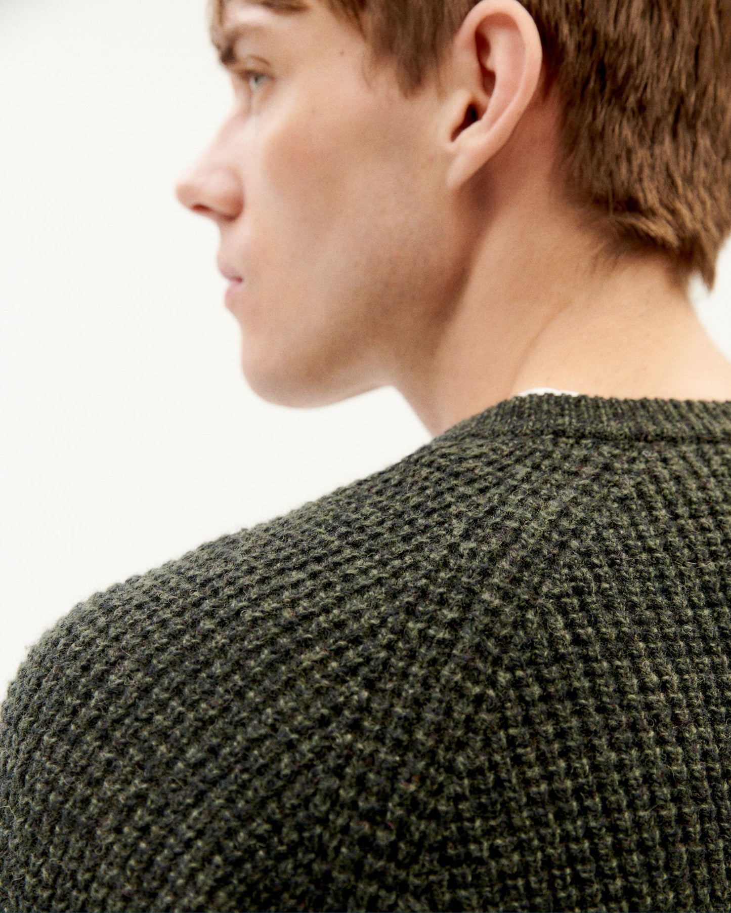 anteros knitted sweater, dark green, herren - thinking mu