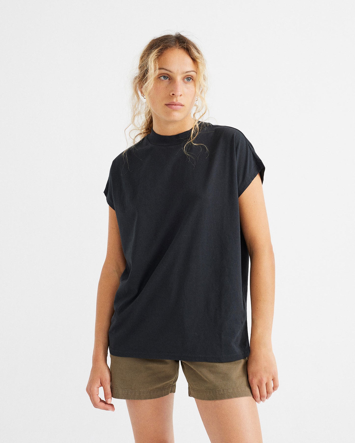 volta t-shirt, basic black, damen - thinking mu
